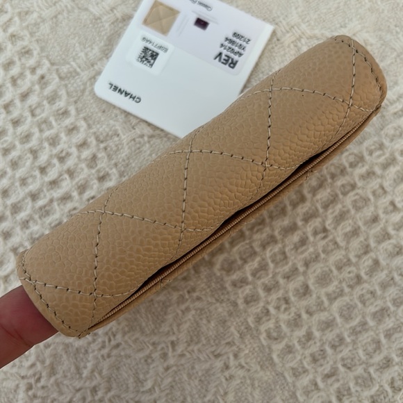 Chanel Flap Card Holder Caviar Beige REV - Picture 12 of 15